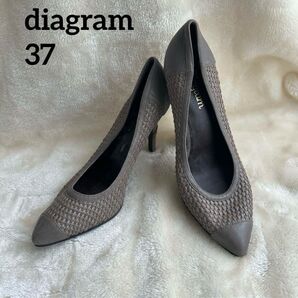 ダイアグラム メッシュパンプス 37(24cm)