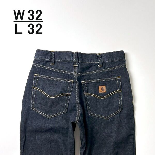 カーハート デニムパンツ W32 L32 革タグ リジッド carhartt ジーンズ ジーパン インディゴ