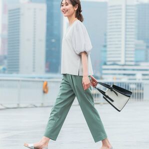 新品 グローバルワーク ウツクシルエット DRY テーパード パンツ 緑 XL