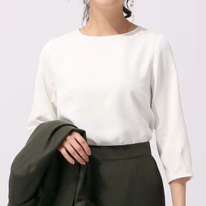 新品 洋服の青山 スーパー ベーシック ブラウス 7分袖 トップス カットソー