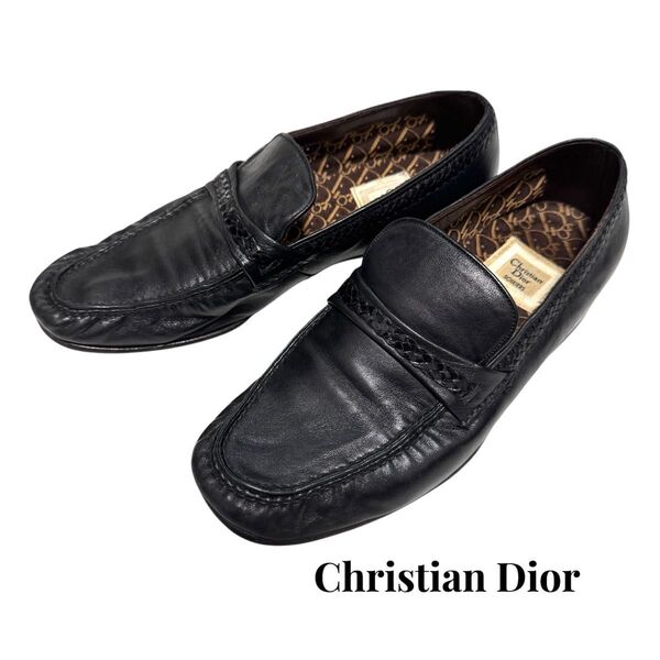 Christian Dior クリスチャンディオール 総柄 ローファー DIOR トロッター オブリーク オールレザー 24.5