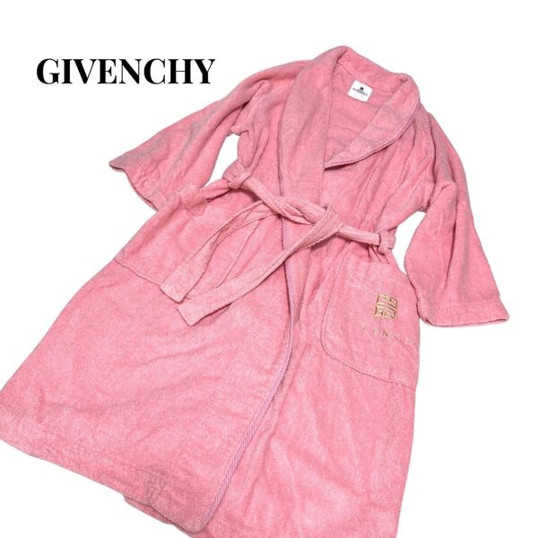 GIVENCHY ジバンシー ピンク バスローブ ガウンコート ロゴ M ベルト ルームウェア