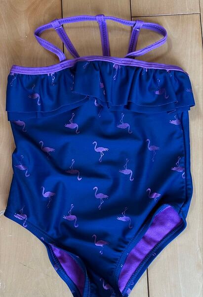 女の子 水着 ワンピース フラミンゴ柄 90