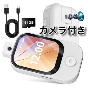 MP3プレーヤー 90°回転式カメラ付き Bluetooth5.3 音楽プレーヤー デジタルオーディオプレーヤー スピーカー内蔵