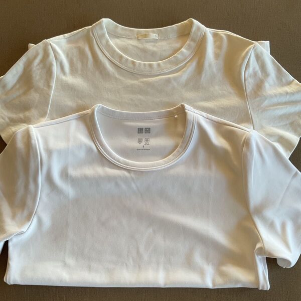 美品 ユニクロGU Tシャツ2枚セット Sサイズ ショウト丈 ホワイト