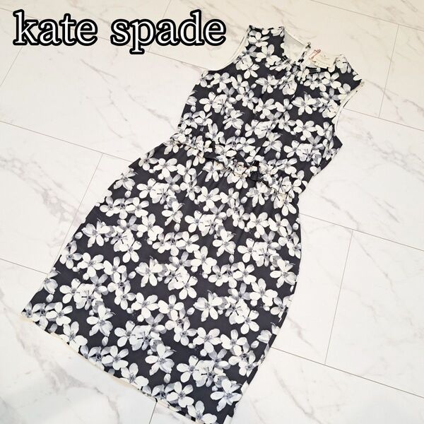 ケイトスペード kate spade 花柄 ワンピース ノースリーブ サイズ2 【購入前にコメント下さい】