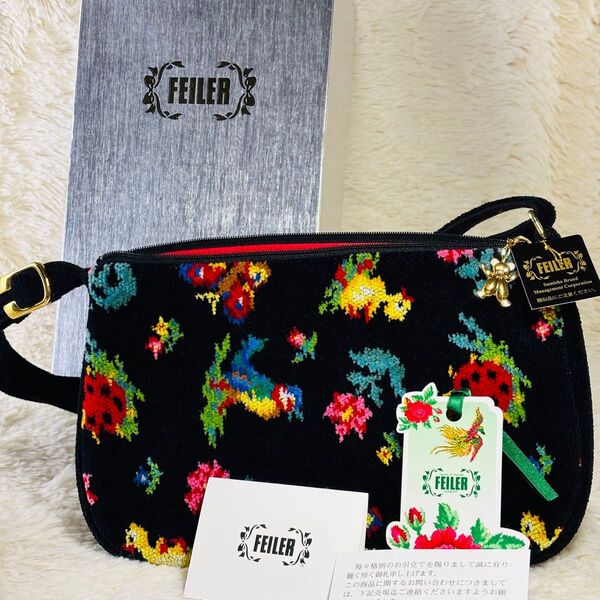 フェイラー ハイジ ショルダーバッグ 未使用 ブラック FELER HEIDI ハンドメイド カバン FEILER ポーチ