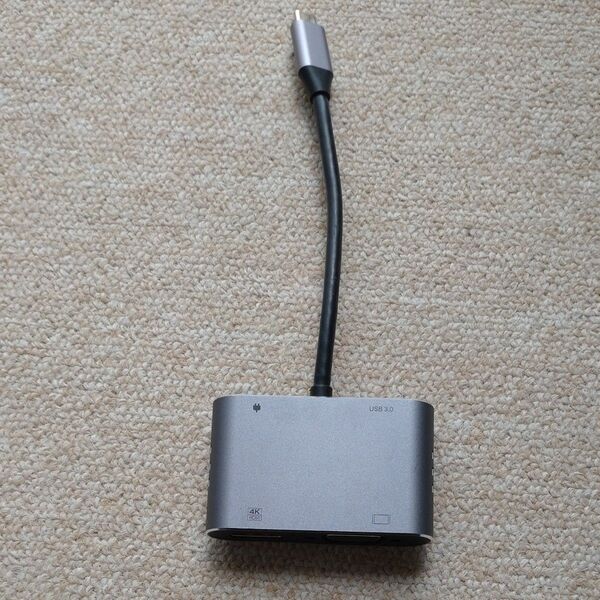 TYPE-C to HDMI USBハブ アダプター USB3.0 HDMI 4K出力、VGA出力対応