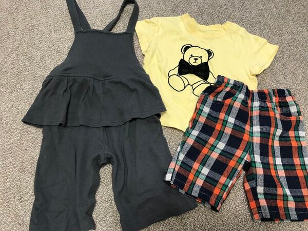 サイズ 80 90 女の子 Tシャツ サロペット 半ズボン ハーフパンツ ベルメゾン GU