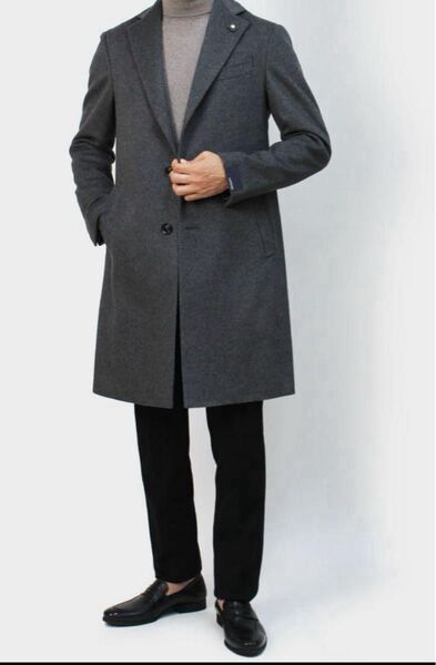 lardini チェスターコート 46 ラルディーニ グレー