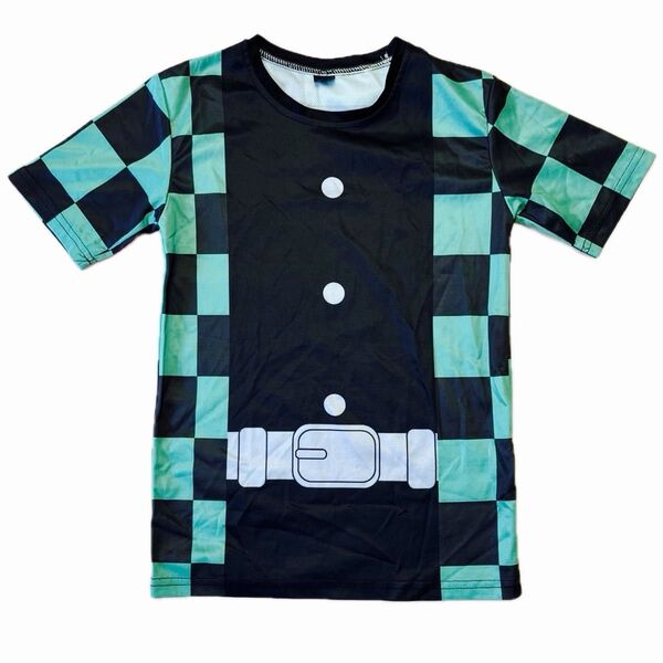 【500円均一】140サイズ相当 鬼滅の刃 竈門炭治郎風 Tシャツ ポリエステル100%