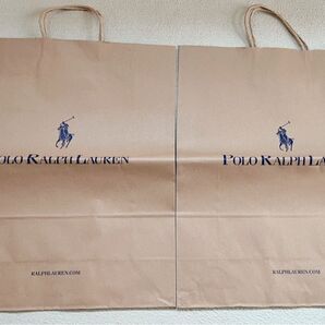【未使用品】POLO RALPH LAUREN ショッパー Mサイズ マチ付き紙袋 2枚セット