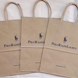 【未使用品】POLO RALPH LAUREN ショッパー Sサイズ マチ付き紙袋 3枚セット