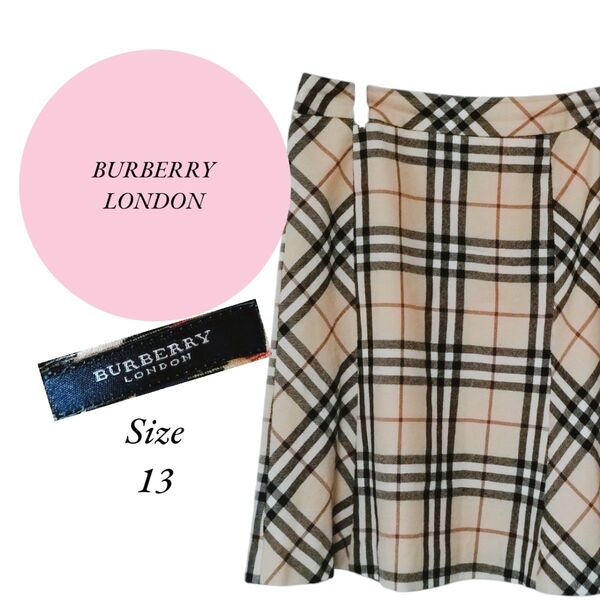 早い者勝ち 値下げ交渉OK【バーバリーロンドン】BURBERRY 高級感 エレガント ミニ丈 スカート ノバチェック 13号