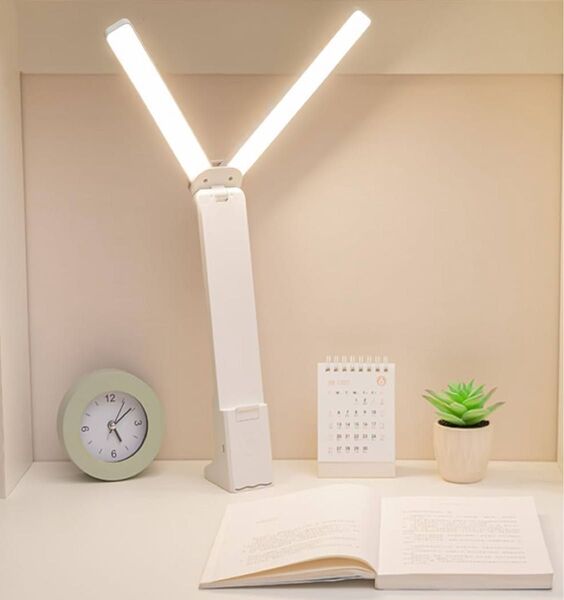LEDデスクライト 充電式 4000mAh大容量 折り畳み式 3段階調色+無段階調光 コンパクト卓上ライト コードレス