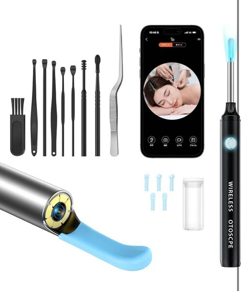 耳かき カメラ付き 耳かき耳掃除 3.5mm極細レンズ 左右反転機能 WIFI接続 イヤースプーン IP67防水 カメラ付き耳かき