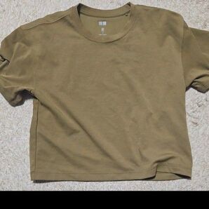 新品 ユニクロ UNIQLO ドライEXクルーネックTシャツ カーキ