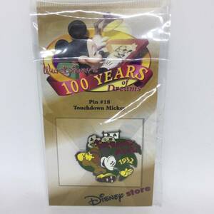 ♪ ディズニーストア 100 years of Dreams #18 Touchdown Mickey ミッキー ピンバッジ 2001年 新品