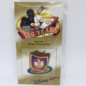 ♪ ディズニーストア 100 years of Dreams #51 Mickey Mouse Club ミッキー ピンバッジ 2001年 新品