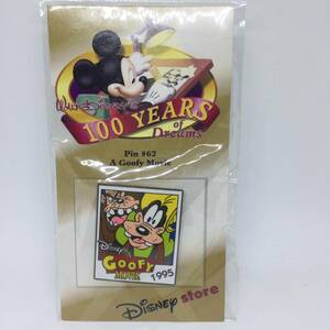 ! Disney магазин 100 years of Dreams #62 A Goofy Movie Goofy значок 2001 год новый товар 