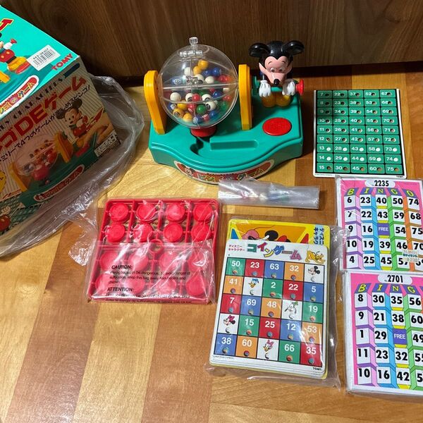 【ディズニー ミッキーマウス】ビンゴDEゲーム 【完品】TOMY 昭和レトロ 極美品