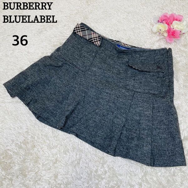 BURBERRY BLUELABEL バーバリーブルーレーベル ミニスカート グレー ピンクチェック 36 S y2k