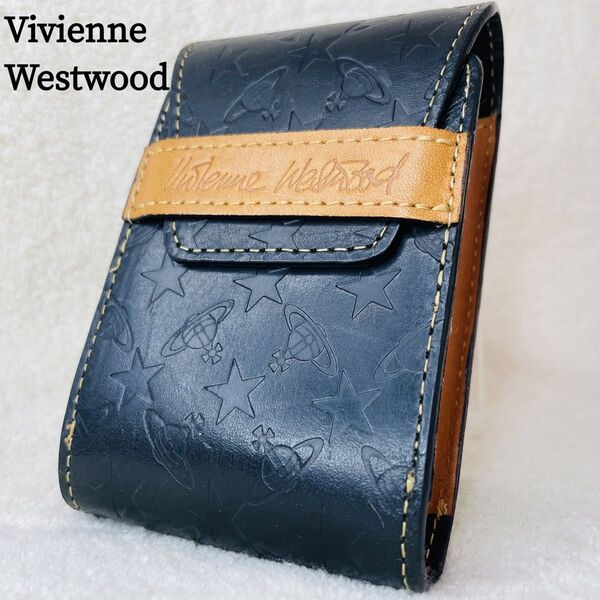 Vivienne Westwood ヴィヴィアンウエストウッド シガレットケース マルチポーチ タバコケース 本革 オーブ 黒