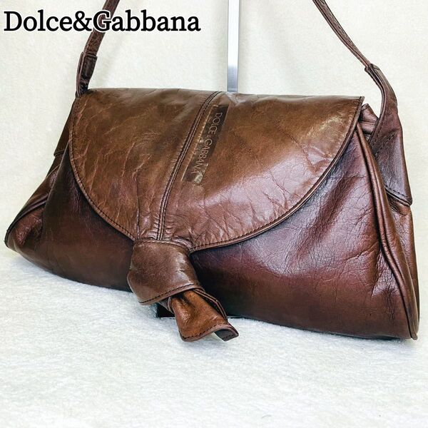 希少★D&G ドルガバ Dolce&Gabbanaドルチェアンドガッパーナ ショルダーバッグ レザー ヴィンテージ y2k