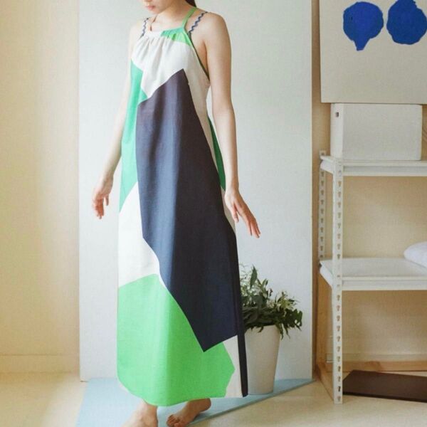 パム thanks fruits summer dress キャミワンピース PAMM ロング キャミソール リボン マルチカラー