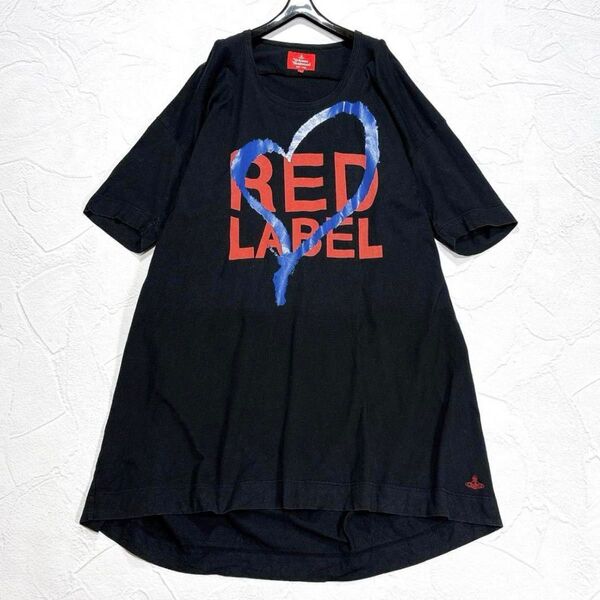 ヴィヴィアンウエストウッド ビッグTシャツ ワンピース オーブ刺繍 ロゴプリント Vivienne Westwood ハート 変形