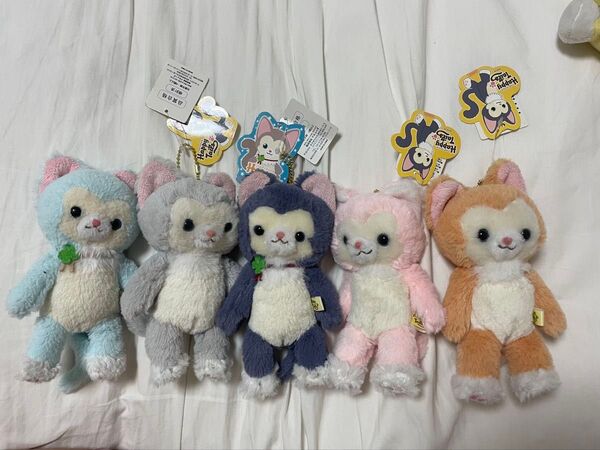 ハッピーテイルズ ミニぬいぐるみ キーホルダー 5匹 ネコ 猫