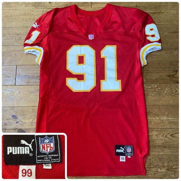 選手支給品!Puma Kansas City Chiefs チーフス 1999 ユニフォーム NFL ゲームシャツ 90s