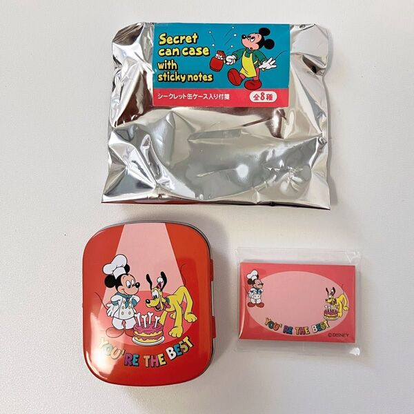 ディズニーストア シークレット缶ケース入り付箋 ミッキー プルート ピート
