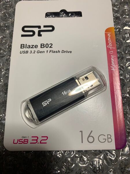 シリコンパワー USBメモリ 16GB ヘアライン仕上げ Blaze B02