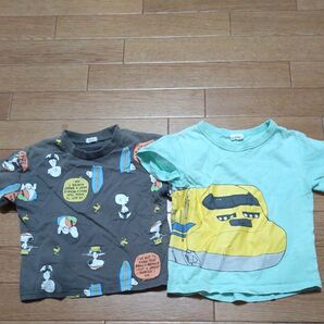 Peanutsスヌーピー skapeドクターイエロー 半袖Tシャツ2枚セット