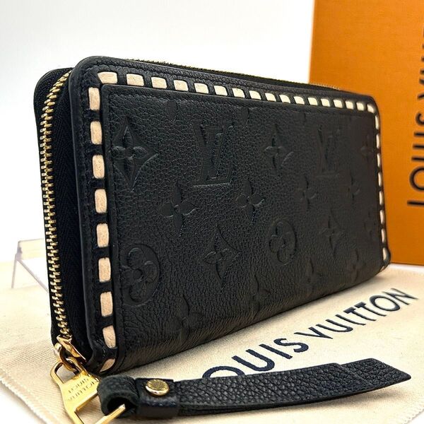 LOUIS VUITTON ルイヴィトン 長財布 ジッピーウォレット ラウンドファスナー モノグラム アンプラント ブラック