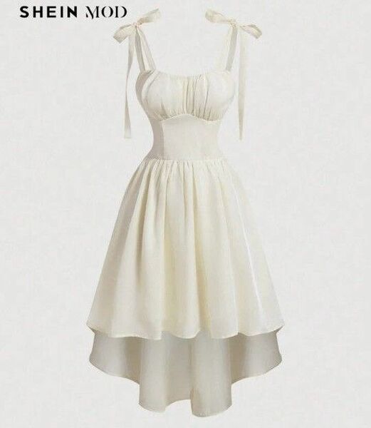 SHEIN MOD フィッシュテール リボン ワンピース ドロスト ウエスト