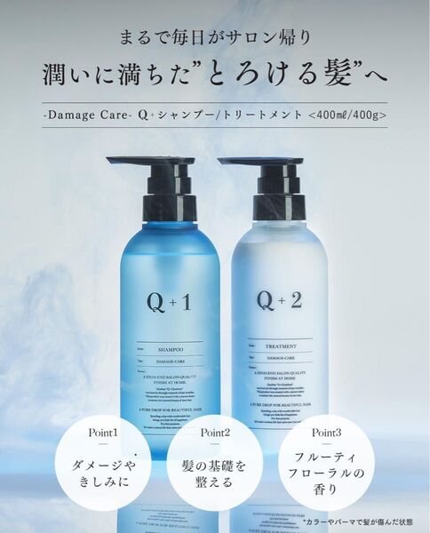 Q+ クオリタスダメージケア シャンプートリートメントセット400ml/400g