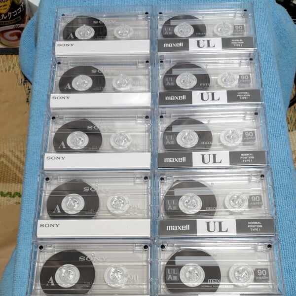カセットテープ SONY maxell 90分×10巻 ノーマル 未使用品