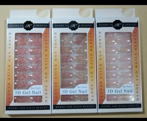 3D ジェルネイル ワンタッチ Gel Nail シール 3箱セット