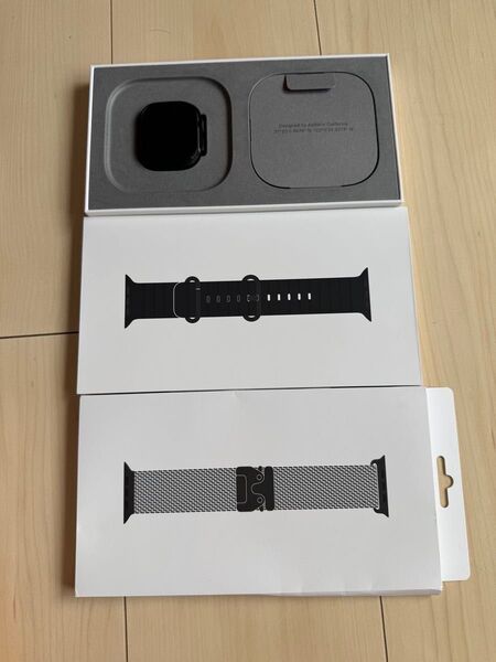 Apple Watch Ultra2 ブラック+ブラックオーシャンバンド(未使用)+純正ブラックチタニウムミラネーゼループM