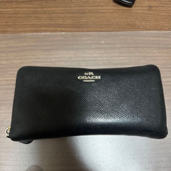 COACH 長財布 ブラック レザー