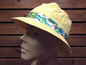 ビンテージ70's80's●ロールアップハット黄size M●200724n5-m-ht-otバケットハット古着メンズ帽子キャップコットン