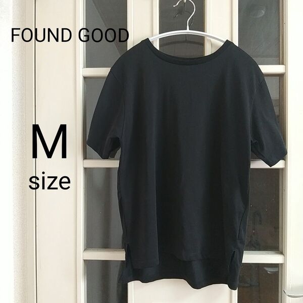 FOUND GOOD イトーヨーカドー 半袖 Tシャツ クルーネック 黒 ブラック 無地 シンプル Mサイズ レディース
