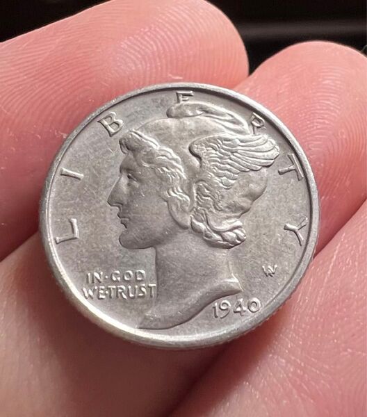 アメリカ USA 銀貨 1940年 S 1ダイム 未使用に近い コイン 古銭