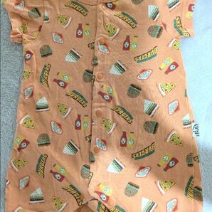 子供服 ロンパース ハンバーガー ピザ柄 70サイズ