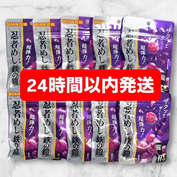 忍者めし 鉄の鎧 グレープ味 グミ UHA味覚糖 10袋 新品未開封
