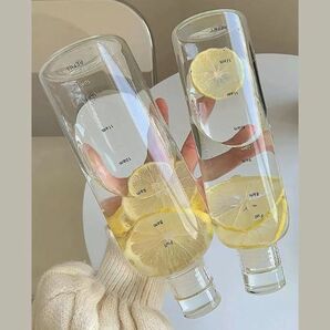 750ml プラスチック製 スポーツウォーターボトル タイムマーク付き 防漏仕様 クリア819527