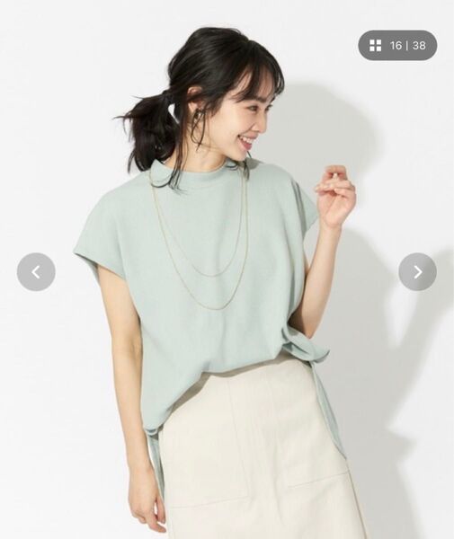 abahouse mavie アバハウスマヴィ ワッフルモックネックプルオーバー カットソー 半袖 トップス