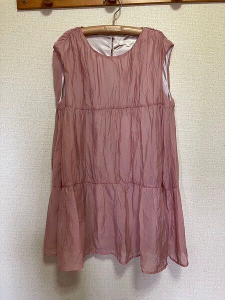 grove グローブ ワンピース チュニック ロングブラウス くすみピンク L